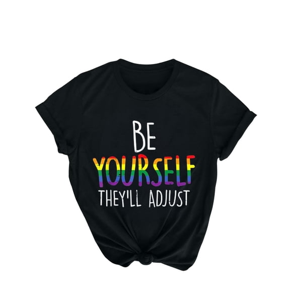 Fesfesfes Tshirts for Womem Casual Tops Shirt Tees Funny Short Sleeve T Shirt Print T-shirt Tops Blouse Gift For Women Crewneck Tees Summer Tunic Blouse