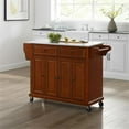 thumbnail image 2 of Crosley Furniture Full Size Stone Top Kitchen Cart Cherry/White, 2 of 12