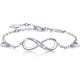 thumbnail image 1 of Pulsera para mujer de plata de ley 925 con símbolo de amor infinito, pulsera ajustable, regalo para el día de Navidad (1 plata), 1 of 5