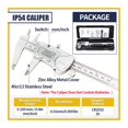 thumbnail image 2 of IP54 Digital Caliper Metal Ruler Gauge Stainless Steel Electronic Vernier Calipers Micrometer Depth Measuring Tools 6In/150mm ,Easy to Use, 2 of 8