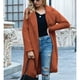thumbnail image 4 of Pntutb Mujeres Fuzzy Fleece Lapel Open Front Long Cardigans Coat Faux Fur Otoño Invierno Warm Outwear Chaquetas Liquidación Pntutb Pntutb-2727, 4 of 8