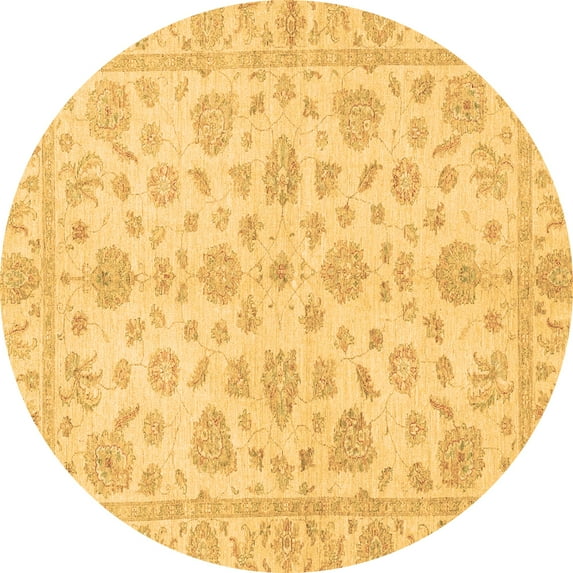 Ahgly Company Indoor Round Oriental Brown Traditional Area Rugs, 3' Round
