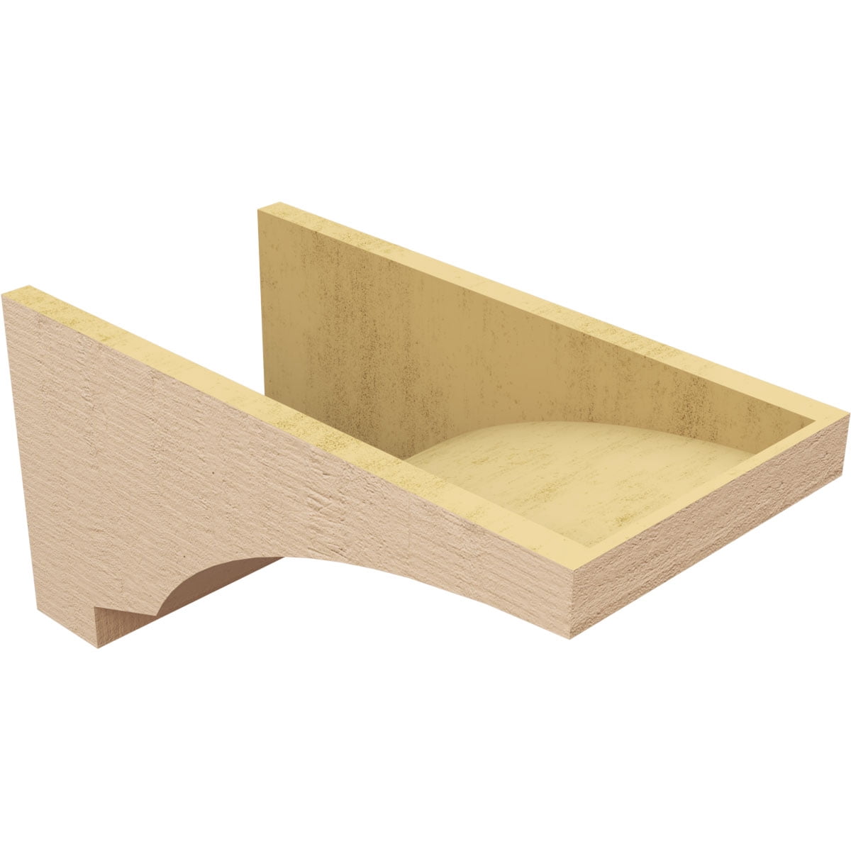 11"W x 22"D x 11"H Wide Moab Rough Cedar Woodgrain TimberThane Corbel, Primed Tan