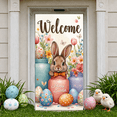 thumbnail image 6 of Cute Easter Banner Bunny Ears Happy Easter Display Colorful Easter Eggs Floral Decor Easter Backdrop for Easter Party Spring Celebration Kids Party, 6 of 9