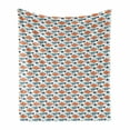 thumbnail image 1 of Fish Soft Flannel Fleece Throw Blanket, Childish Pattern with Marine Cartoon Animal, Cozy Plush for Indoor and Outdoor Use, 50" x 70", White Blue Grey Orange, by Ambesonne, 1 of 5
