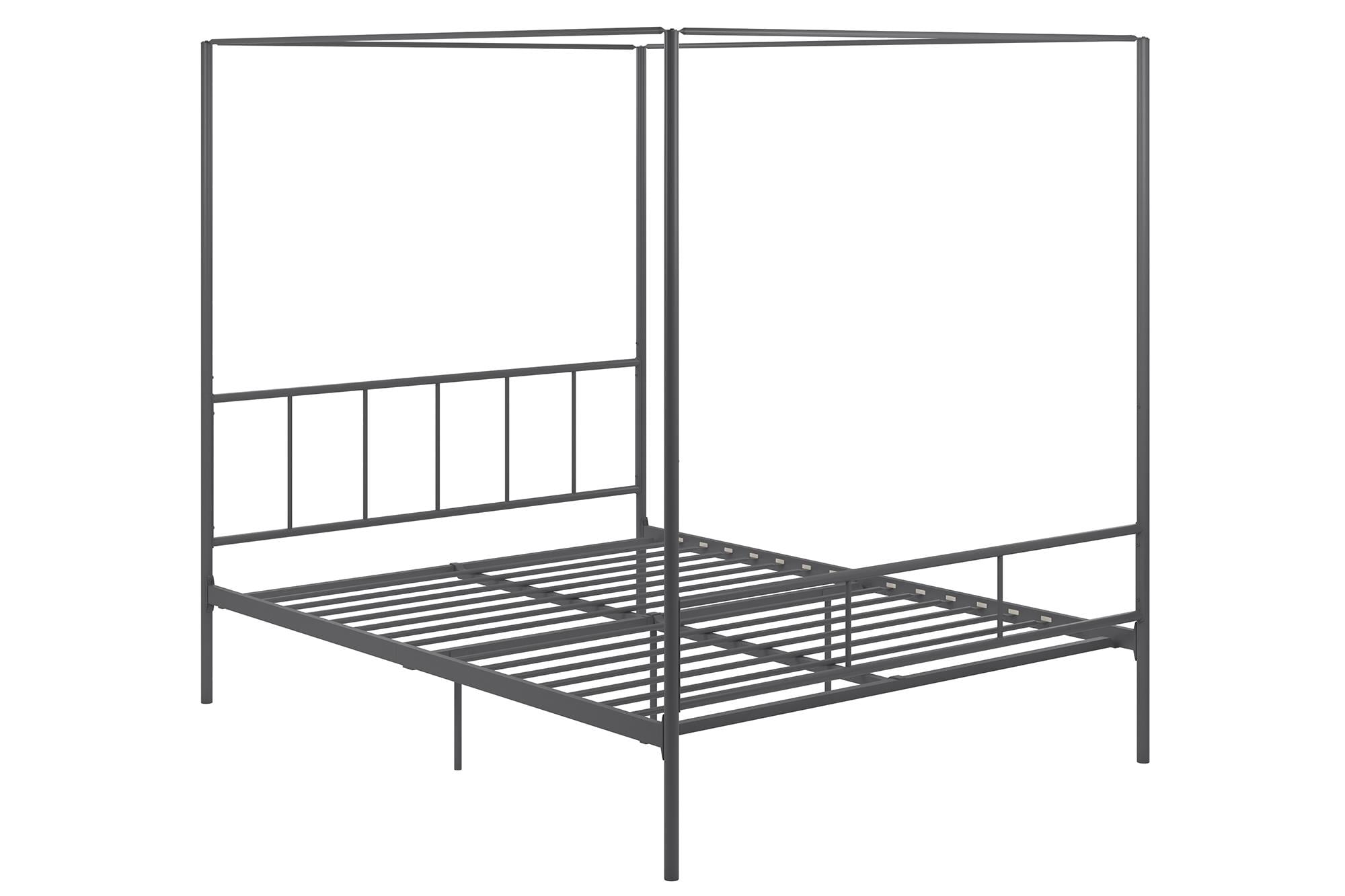 Novogratz Marion Metal Canopy Platform Bed Frame, Full, Gunmetal Grey