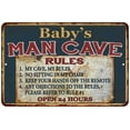 thumbnail image 1 of Baby's Man Cave Rules Chic Rustic Green Sign Home 16 x 24 Matte Finish Metal 116240049121, 1 of 1