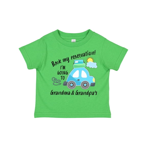 Inktastic Book My Reservation I'm Going to Grandma and Grandpa's Boys or Girls Toddler T-Shirt