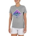 thumbnail image 3 of Guy Harvey Ladies Dolphin Paradise Short Sleeve Grey T-Shirt, 3 of 5