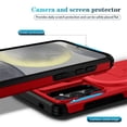 thumbnail image 6 of Case for Samsung Galaxy S24 5G / S25 5G 6.2" with Invisible Fold Holder Stand, Magnetic Wireless Charging,Sliding camera casing,Shockproof Dropproof Tough Rugged Protective Case Cover,Red, 6 of 10