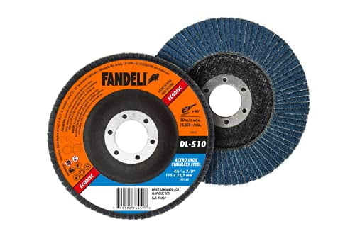 Fandeli Flap Disc - 40 Grit Sanding Grinding Wheel (Pack of 5) - Aluminum Oxide Abrasives Grinder Wheel - Grinding Disc for Paint, Metal, Wood, Stainless Steel & Plastics - 4.5 inch Grinder Wheels