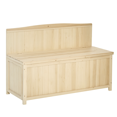 thumbnail image 1 of Outsunny Wooden Garden Bench with Storage Box, Outdoor Seating, Natural, 1 of 10