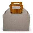 thumbnail image 4 of Truu Design Modern and Sleek Collapsible Paper Beige Storage Basket with Bamboo Handles, 4 of 5