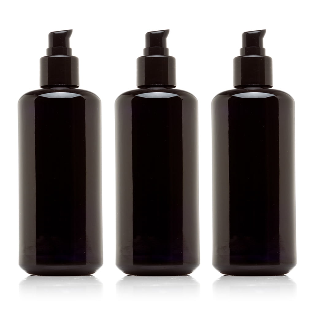 Infinity Jars 200 Ml (6.8 fl oz) Black Ultraviolet Glass Push Pump