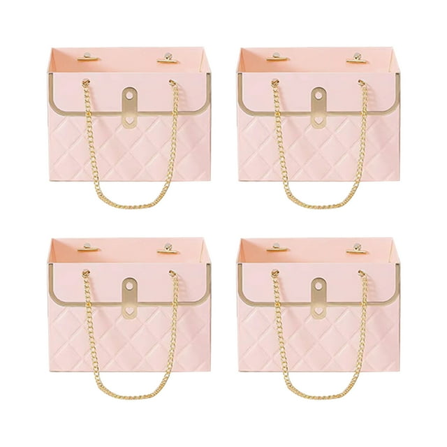 HOARBOEG Flower Paper Gift Box With Metal Chain, 2023 New Bouquet Storage Bucket, Flower Shop Bag, Wedding Party Handbag Gift Box
