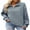 Stone Blue, variant on DOKOTOO Womens Sweatshirts Casual Long Sleeve Half Zip Sweatshirt Loose Pullover Tops Fall Quarter Zipper Hoodies S-2XL