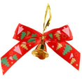 thumbnail image 1 of Christmas Ribbon Bow Decorations, Polyester Material, 7.5*5cm, Red and Green, Reusable and Versatile, 1 of 8