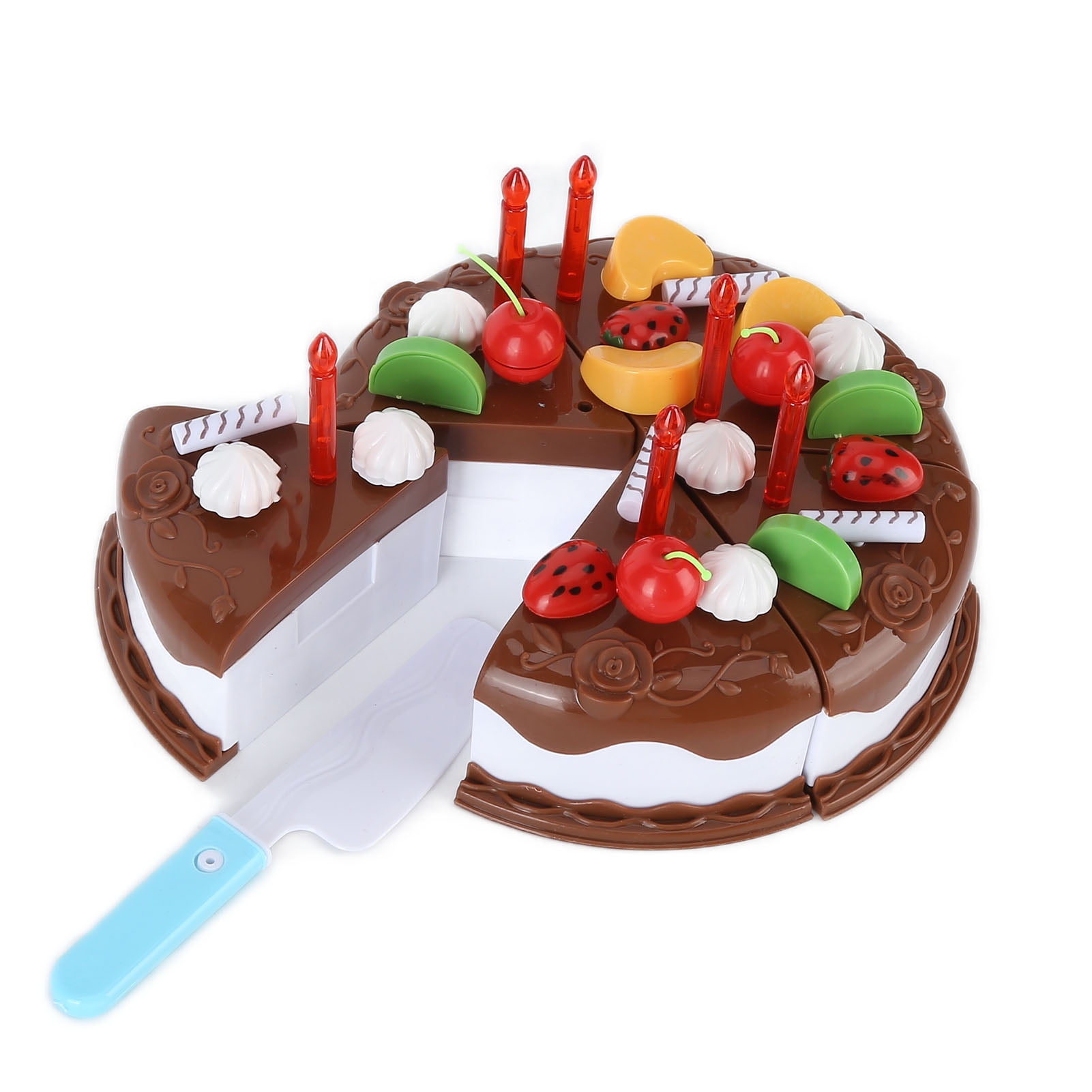 Kids Play Cake Set, Pretend Play Birthday Cake Toy Set With Removable Accessories For Kids Over