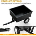 thumbnail image 2 of Dextrus Dump Cart Tow Behind Lawn 350LB Steel Black for Lawn Tractor & ATV UTV With Wheels, 2 of 6