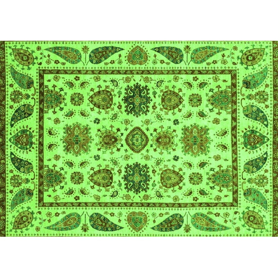 Ahgly Company Indoor Rectangle Abstract Green Modern Area Rugs, 5' x 8'