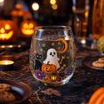 thumbnail image 6 of VAIFTILNO Halloween Decorations Halloween Printed Stemless Glass Cup. Spooky Witch Ghost Crow Clear Stemless Wine Glass For Party Drinks, 6 of 7