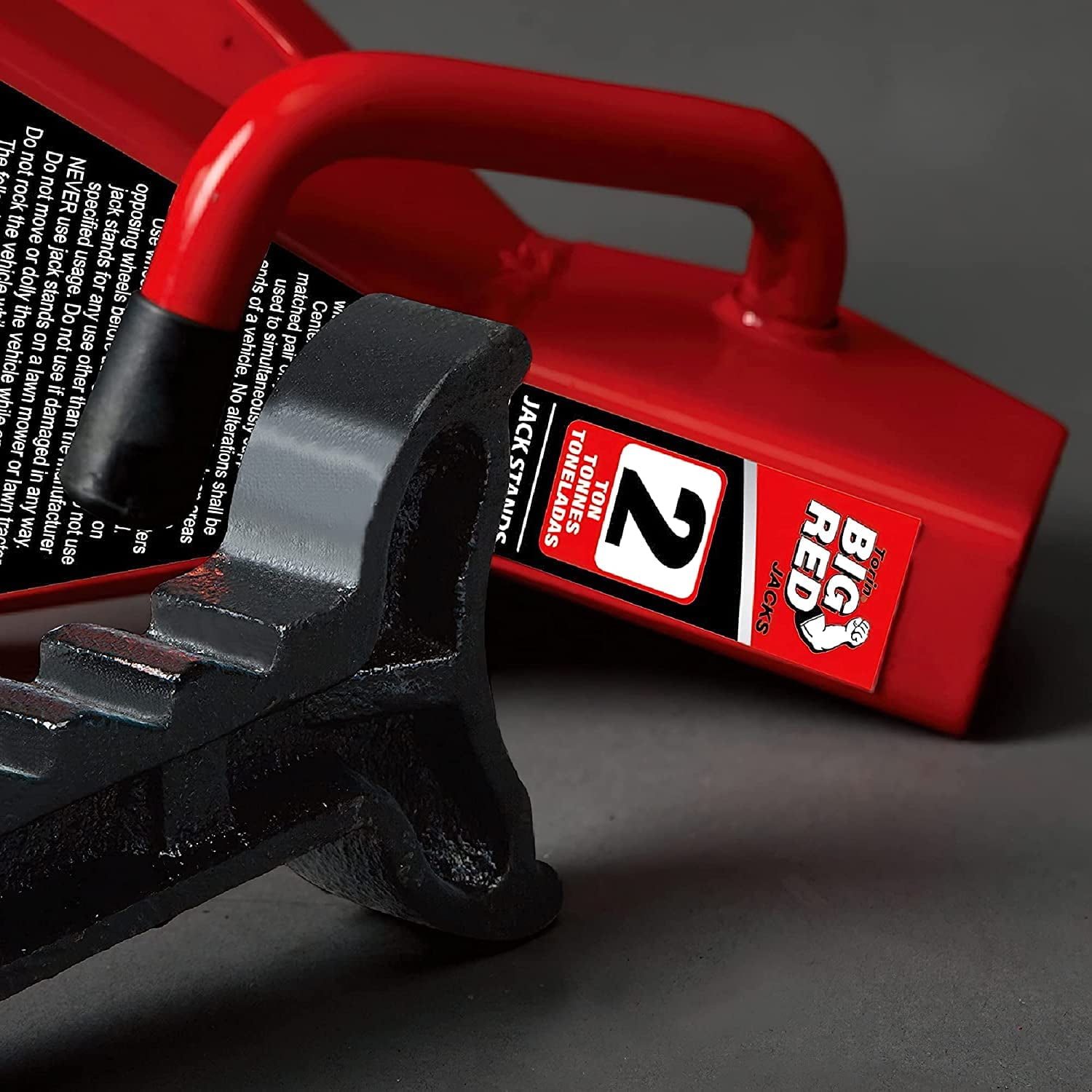 Big Red Steel Jack Stands: 2 Ton (4,000 lb) Capacity Car Jack Stand, Red, 1 Pair, W4202