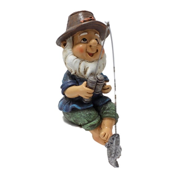 1 Pack Fishing Gnome Garden Statue With Detailed Craftsmanship And Fishing Rod Outdoor Decor Indoor Decor Patio Decor Yard Decor, Outdoor Indoor Patio Yard Garden Pond Landscape