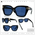 thumbnail image 2 of Womens Minimal Ornate Metal Hinge Thick Plastic Horn Rim Fashion Sunglasses Tortoise - Navy, 2 of 8