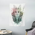 thumbnail image 1 of Yorkie Tapestry, Sketch of a Cute Yorkshire Terrier on a Bed of Flowers Black and White Drawing Art, Wall Hanging for Bedroom Living Room Dorm Decor, 40W X 60L Inches, Black White, by Ambesonne, 1 of 2