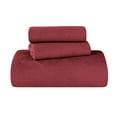 thumbnail image 2 of BNM 3 Piece Cotton Matelasse Scroll Bedspread Set, King, Garnet, 2 of 10