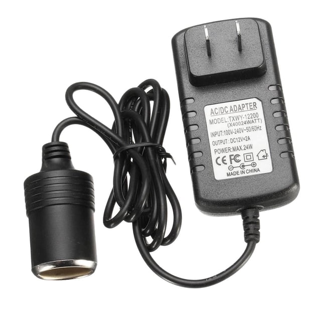 Adaptador Convertidor de Corriente Eléctrica Sunnimix 110V A DC12V 2A 24W Interior Del Coche