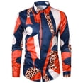 thumbnail image 2 of Fankiway Chemises à Manches Longues pour Hommes Chemise Décontractée Imprimée à Boutons Col Rabattu Chemise Chemises Habillées pour Hommes Grande Taille, 2 of 9