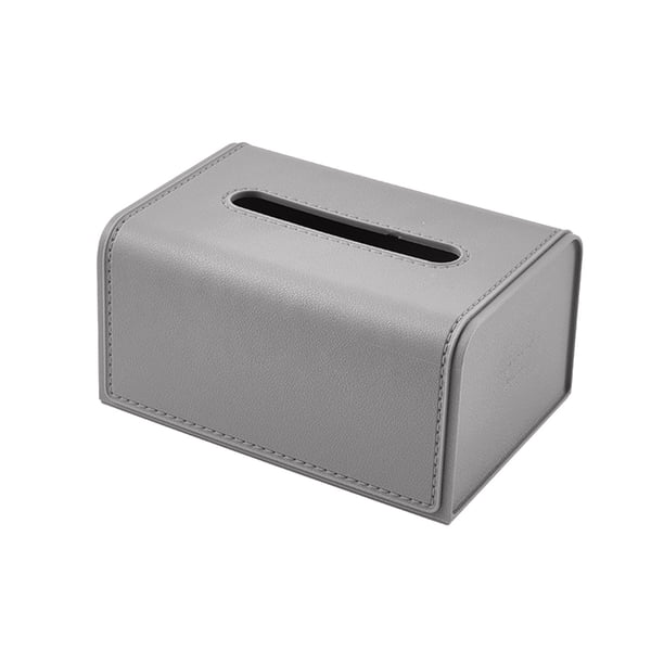 Caja de pañuelos de cuero para el hogar, la oficina, la sala de estar, soporte para pañuelos con resorte inferior para gabinete de esquina, caja de servilletas de goma suave con apertura en forma de