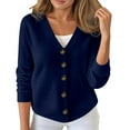 thumbnail image 2 of Lixiuxyad Womens Cardigans Fall Winter Cardigan Button Down Sweater Casual Comfortable Commute Solid Color Top,Blue, 2 of 6