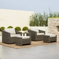thumbnail image 2 of CHITA Adult Steel & Resin Outdoor Swivel Gray Wicker Chair with Cushion, Gray Cream, 2 of 11