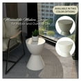 thumbnail image 6 of LeisureMod Side Table Hourglass Design with Fiberstone Tabletop and Pedestal Base Modern Accent Table for Outdoor Indoor Loft Series in Moss Grey, 6 of 11