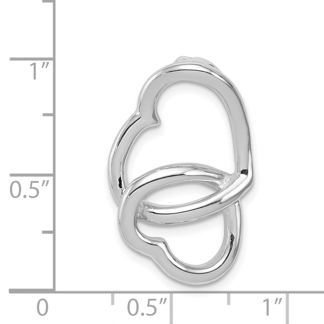 Sterling Silver Double Heart Chain Slide
