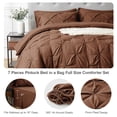 thumbnail image 4 of Davulos Full Size Comforter Sets with Sheets Chocolate Brown,7 Pieces Pintuck Bed in a Bag Full Bed Set for Man Women Pinch Pleat Bedding Set All Season, 4 of 8
