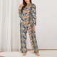 thumbnail image 2 of Fotbe Fashionable Paisley Conjunto de Pijama de Manga Larga para Mujer con Estampado, Ropa de Dormir de 2 Piezas, Conjunto de Casa Suave y Cómodo con Bolsillos-Medium, 2 of 7