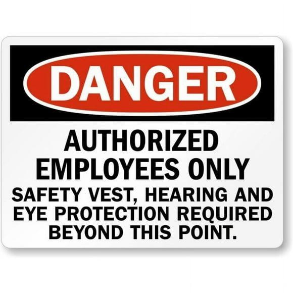 Size: 16" x 12" - Authorized Employees Only Weatherproof Metal Sign