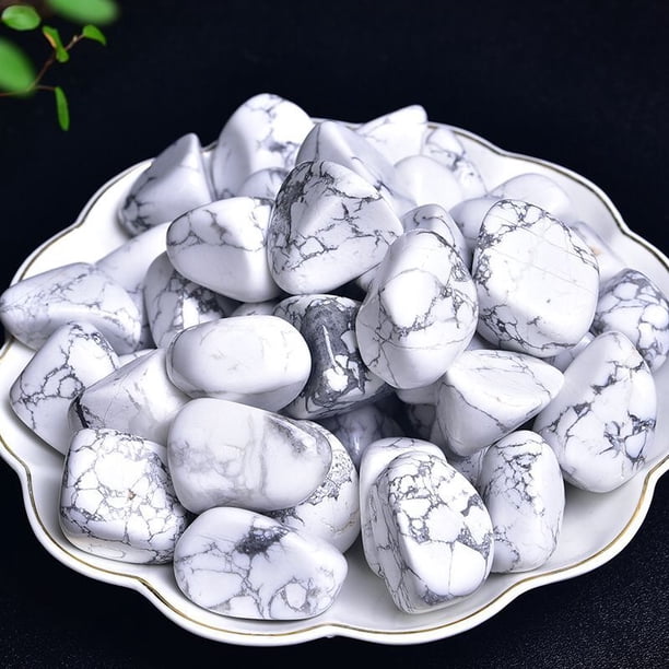 Xiao Hua piezas de piedra cruda natural texturizada blanca pulida, accesorios de joyería hechos a mano de bricolaje, piedra natural, planta en maceta, piedra decorativa para pecera de 30-40 mm