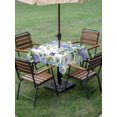 thumbnail image 5 of Square Outdoor Tablecloth with Umbrella Hole Purple Hydrangea Outside Table Cloth Waterproof Patio Table Cover Spring Eucalyptus Butterfly Pastoral Zipper Tablecloths for Picnic Camping 60x60 Inch, 5 of 8
