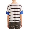 thumbnail image 2 of Juniors' Colorblock Striped Short Sleeve Crew Neck T-Shirt, 2 of 4