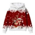 thumbnail image 3 of oqasdz Christmas Kids Sweatshirt Plus Size Cartoon Deer Prints Hooded Long Sleeved Snug Pullover Top for Boys and Girls Casual Versatile Daily Wear, 3 of 3