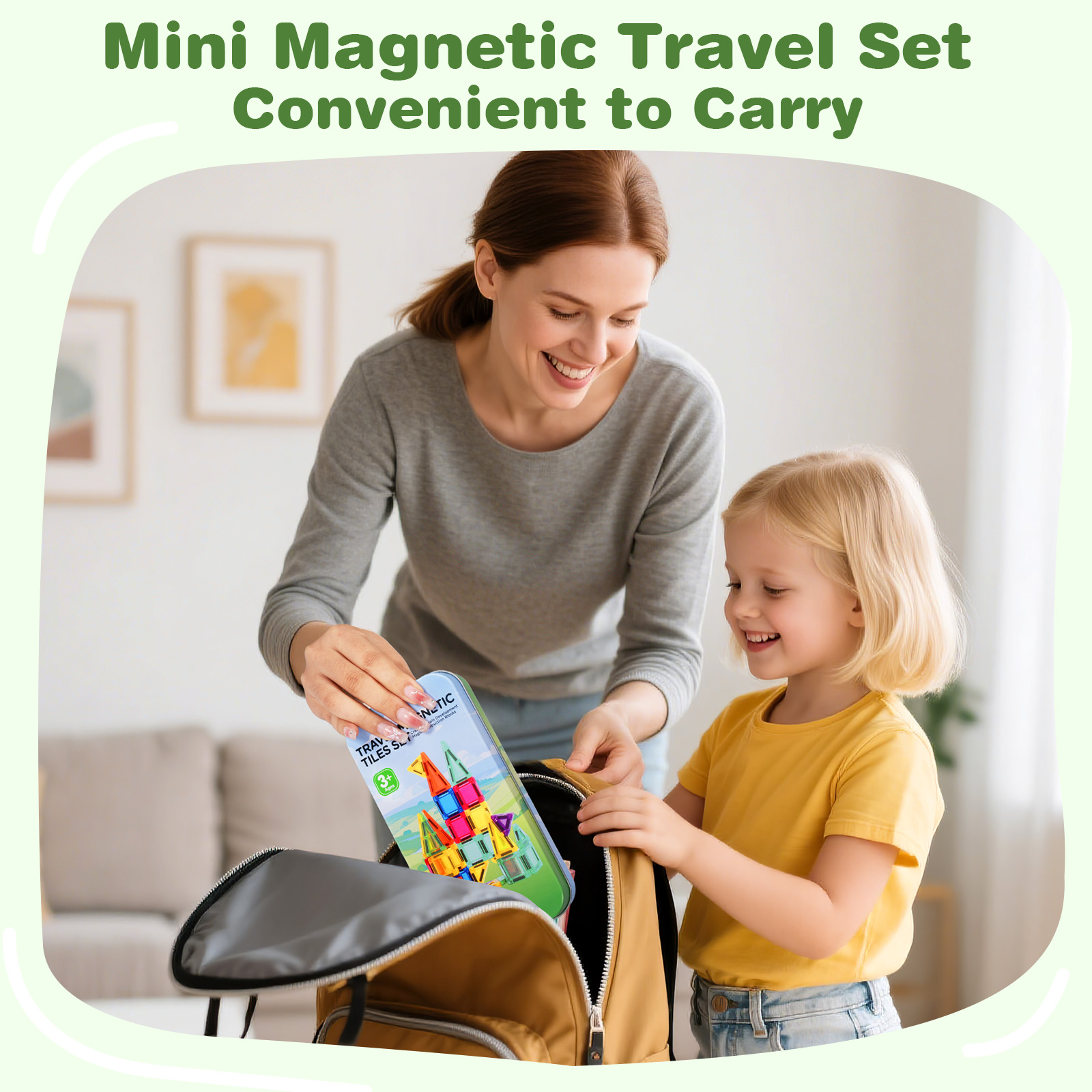 FunMagic 32-Piece Mini Magnetic Tiles Travel Set photo 7