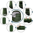 thumbnail image 3 of 10 Pack of Bulk Wholesale 30 Degree Cold Weather Hooded Sleeping Bags for Adults, Kids, Homeless, Camping, Indoors, Outdoors - 10 Count Hooded Sleeping Bags in Forest Green 71"L x 30"W, 3 of 9