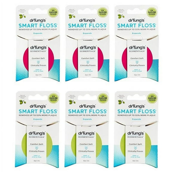 Dr. Tung's Smart Floss Natural Cardamom/Assorted Colors 6 count