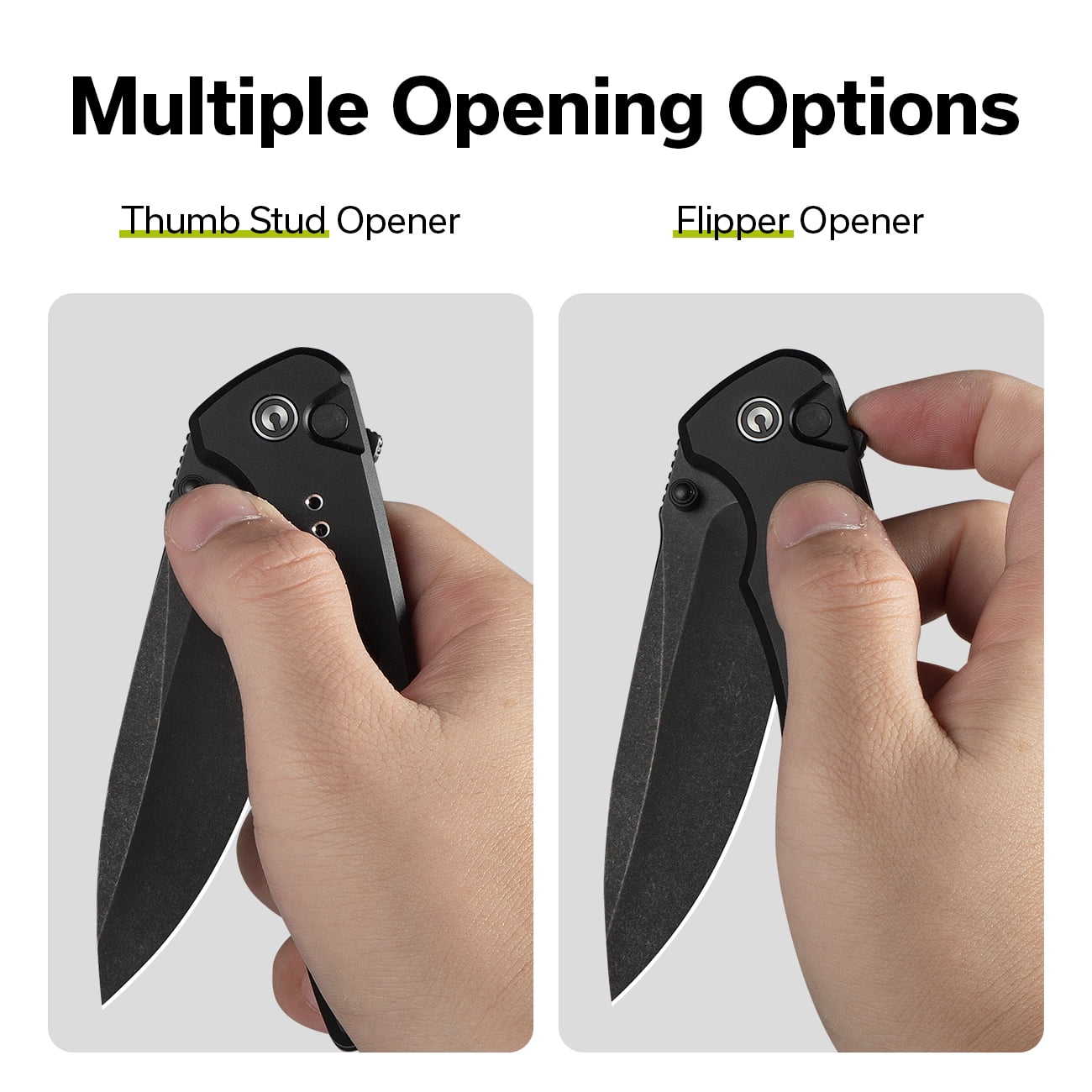 CIVIVI Hyperpulse Pocket Folding Knife, 3.5" 14C28N Blade Lightweight Black Aluminum Handle C23087A-1