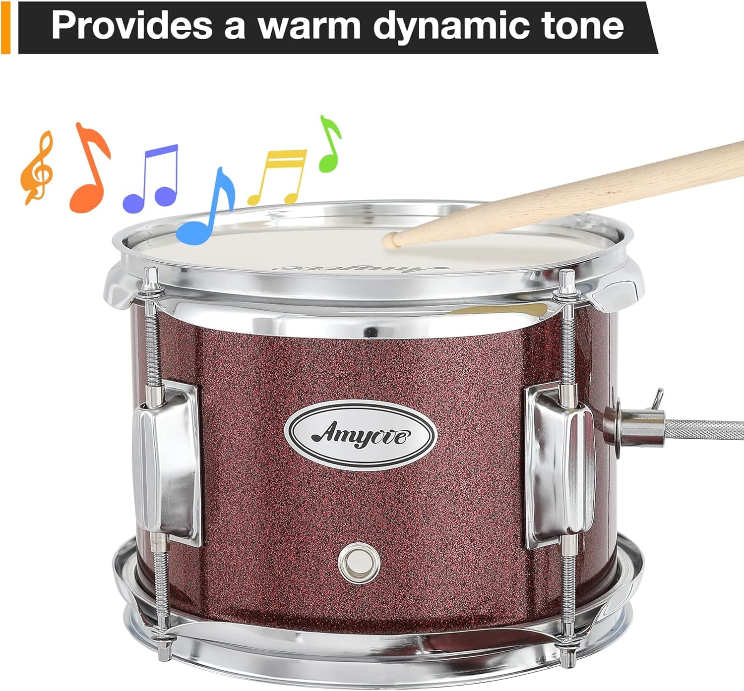 3 Piece Kids Drum Set With Cymbal-2 Drumsticks-Pedal-2 Toms-Throne Stool-Musical Instruments For Boys And Girls,Red