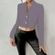 thumbnail image 2 of Sudadera corta,Blusa de mujer, jersey de manga larga con cuello vuelto, abrigo de poliéster con botones, cuello en V, estilo informal, para uso diario en casa, sopatenor, 2 of 9